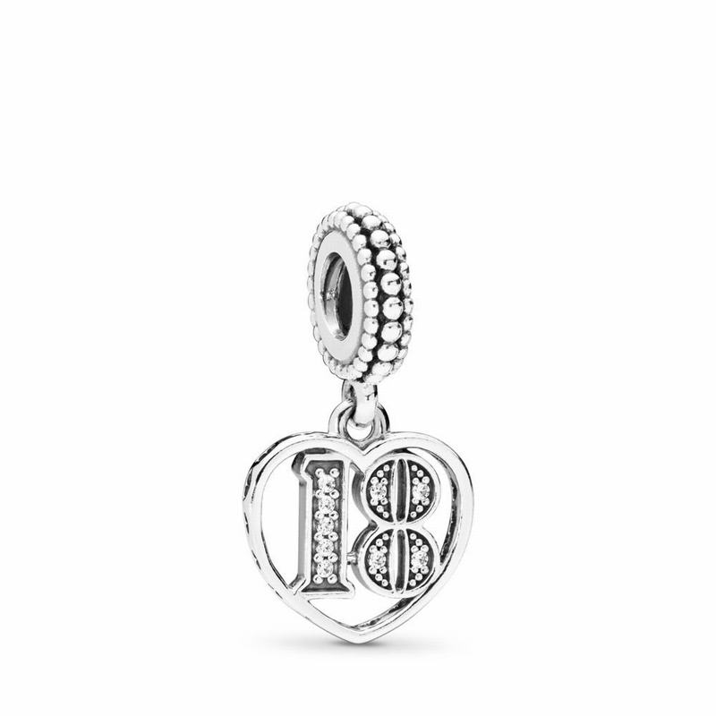 Pandora 18 Dangle Charm Ireland - Sterling Silver/Cubic Zirconia - 934608UKE